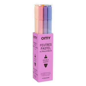 Omy - 9 Pastel Markers | Purple
