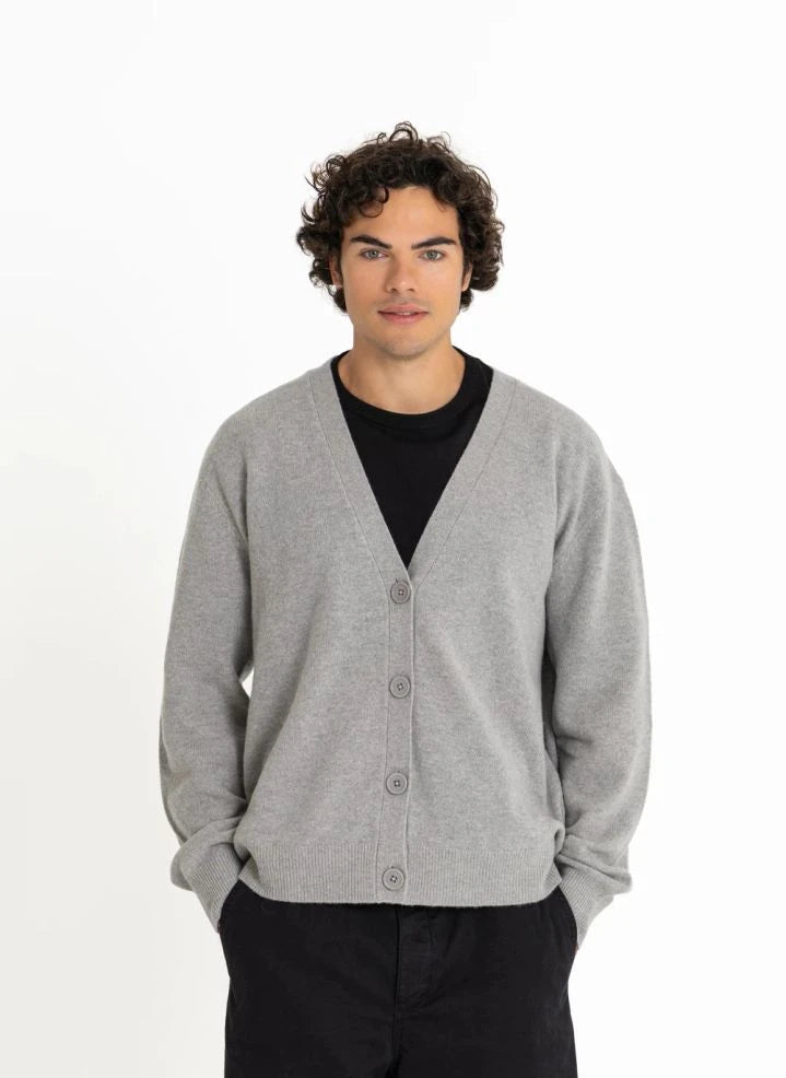 Smallable Man - Rodin Merino Wool Cardigan | Heather Grey