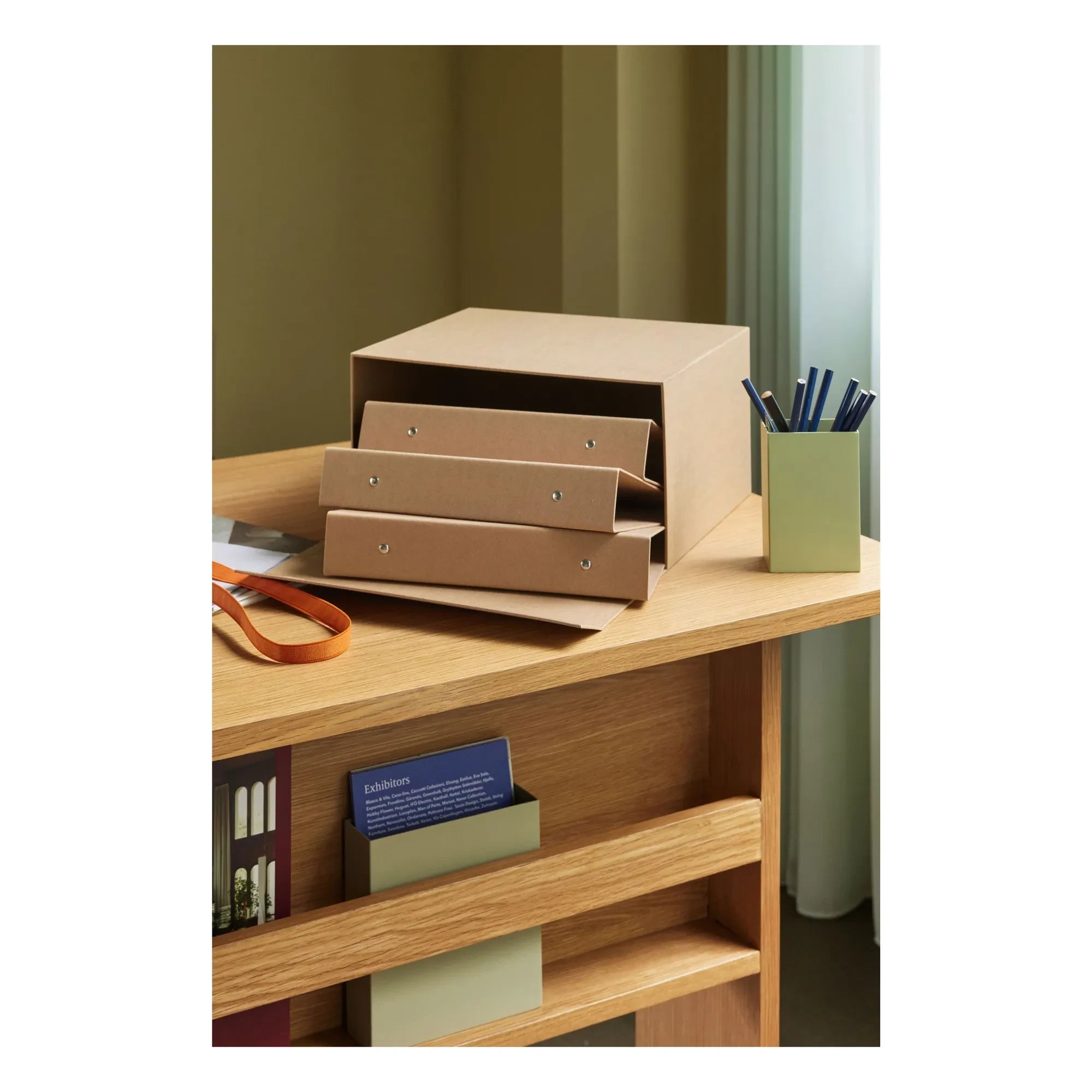 Hübsch - Wooden desk with a trapezoid shape