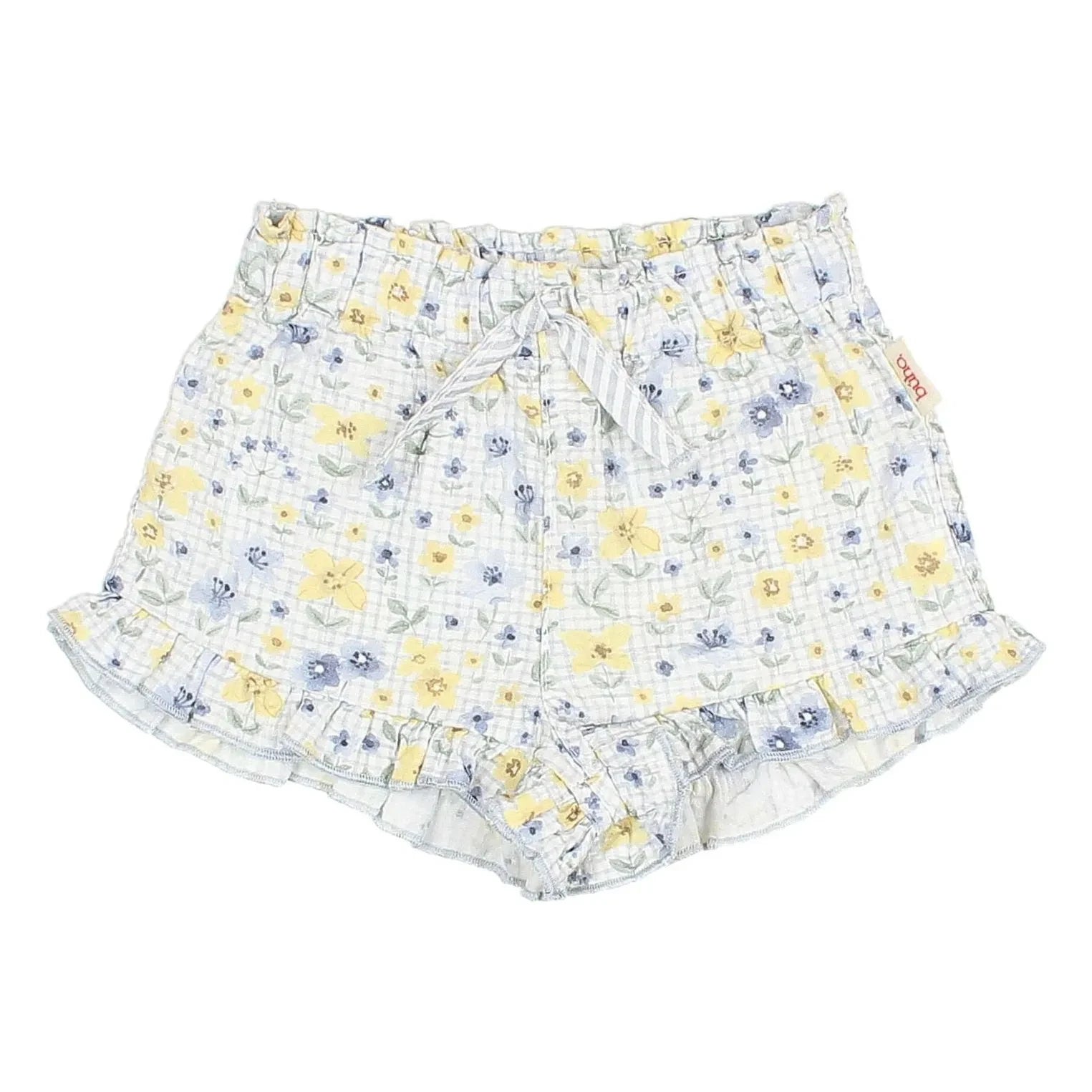 Owl - Seersucker Floral Baby Shorts | Light Blue