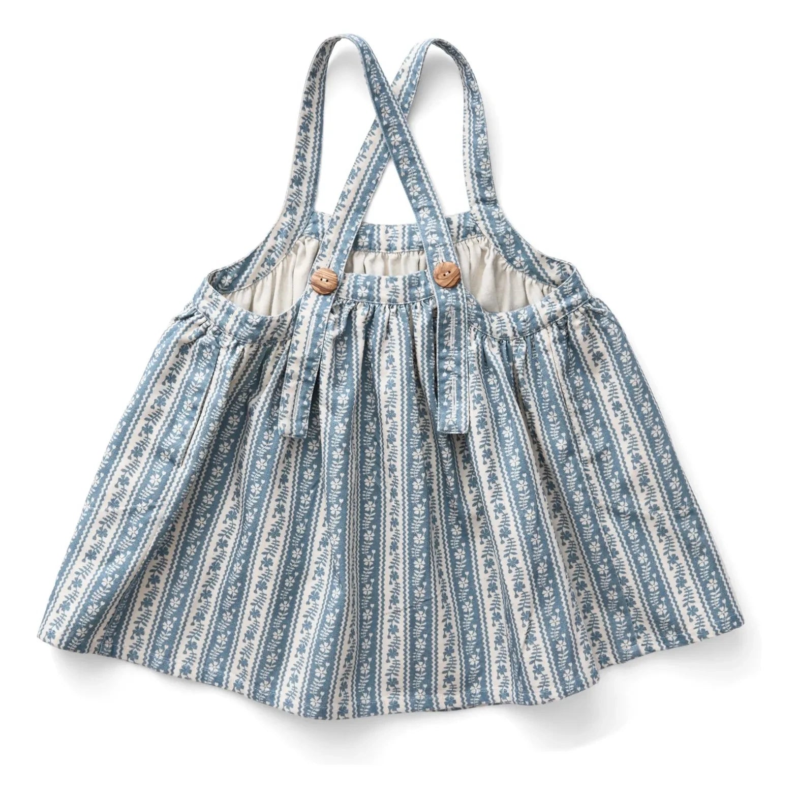 Soor Ploom - Eloise Striped Organic Cotton Apron Dress | Ecru