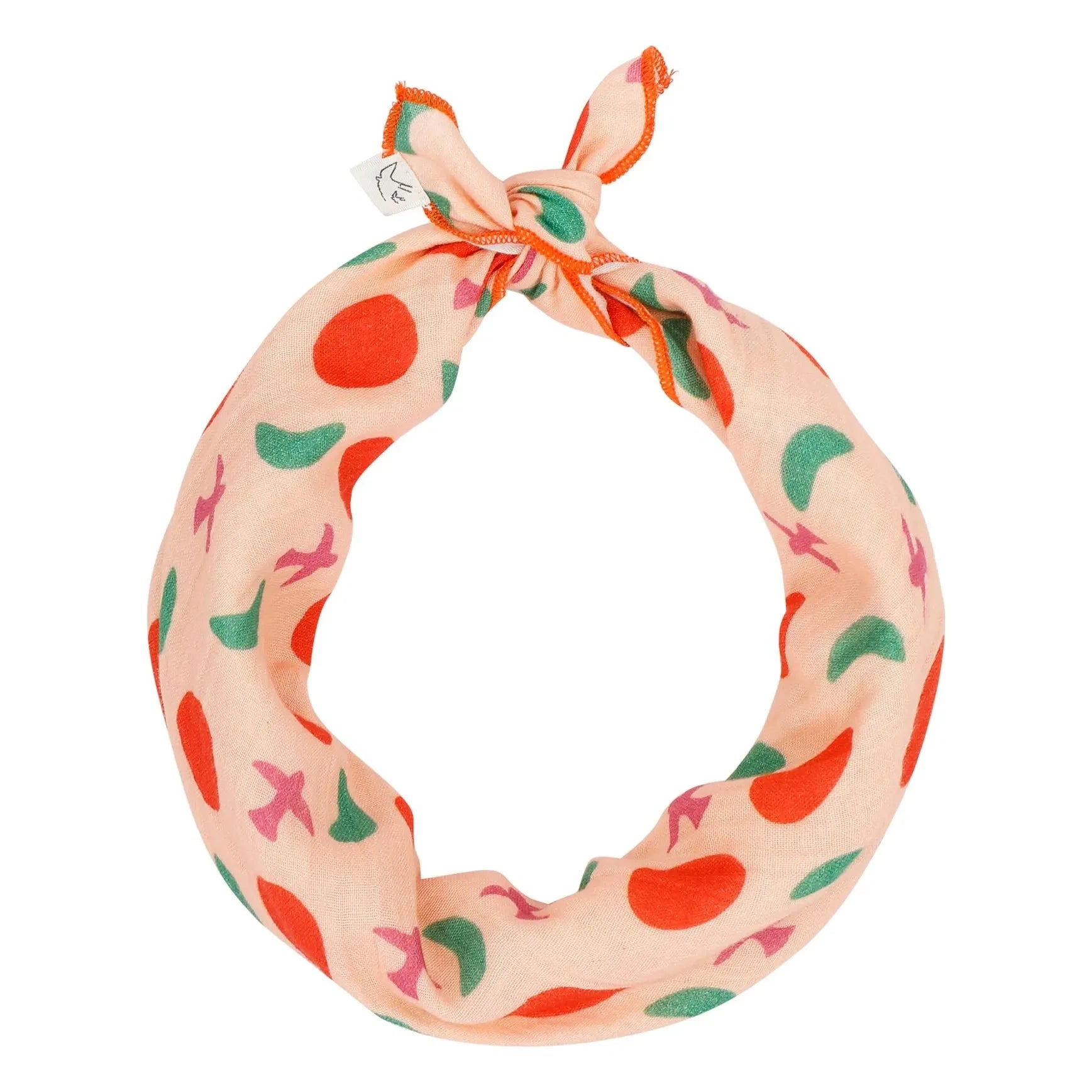 Jenest - Birds Pattern Organic Cotton Bandana | Peach