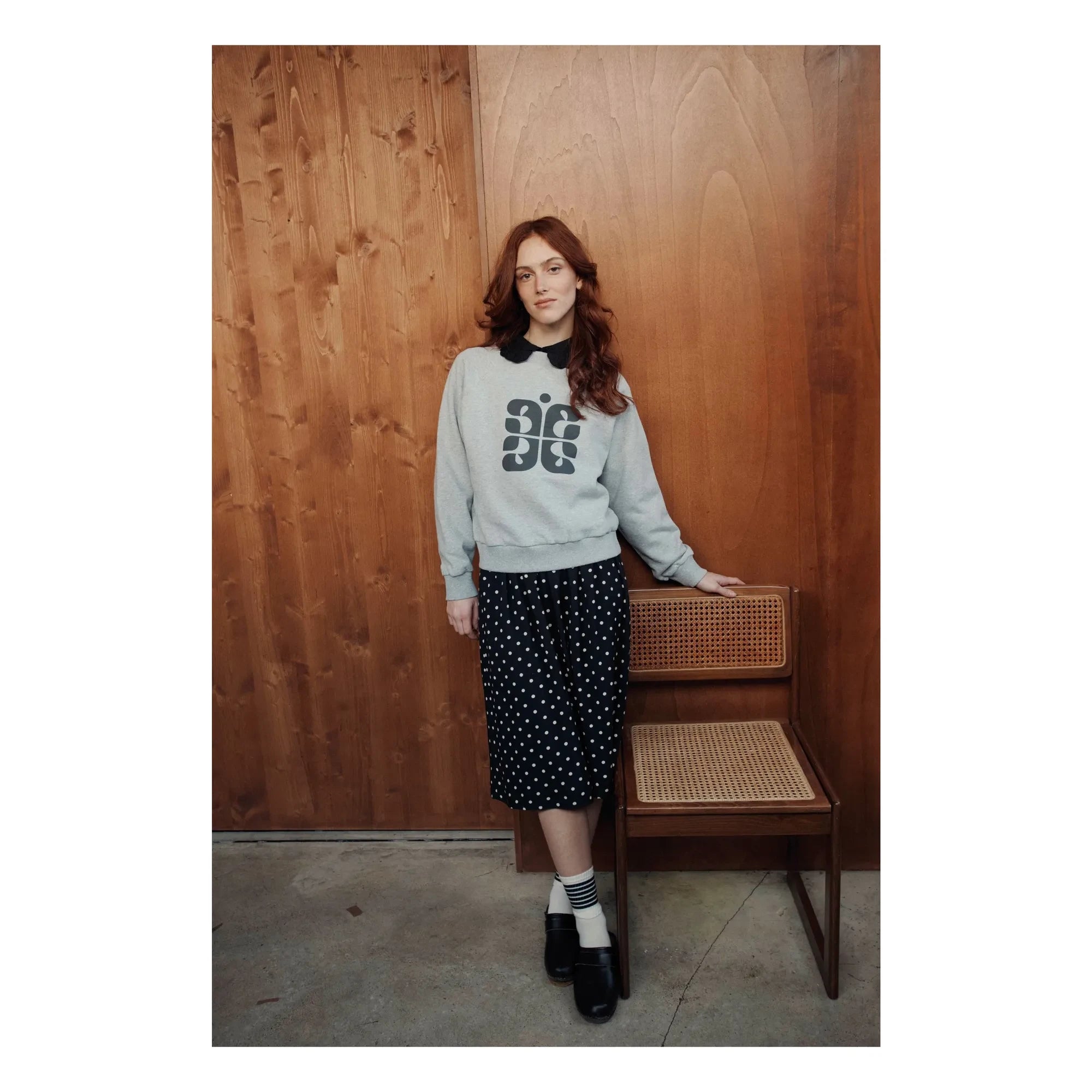 Emile et Ida - Carl Sigle Organic Cotton Sweatshirt | Heather Grey