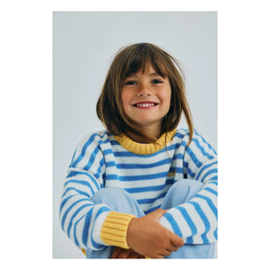 the new society - Striped Marigold Sweater | Light Blue