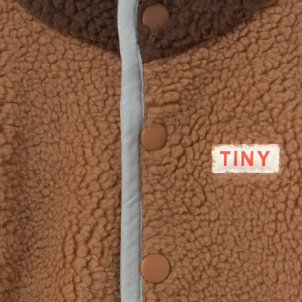 Tinycottons - Sherpa Style Color Blocking Pilot Jacket | Brown
