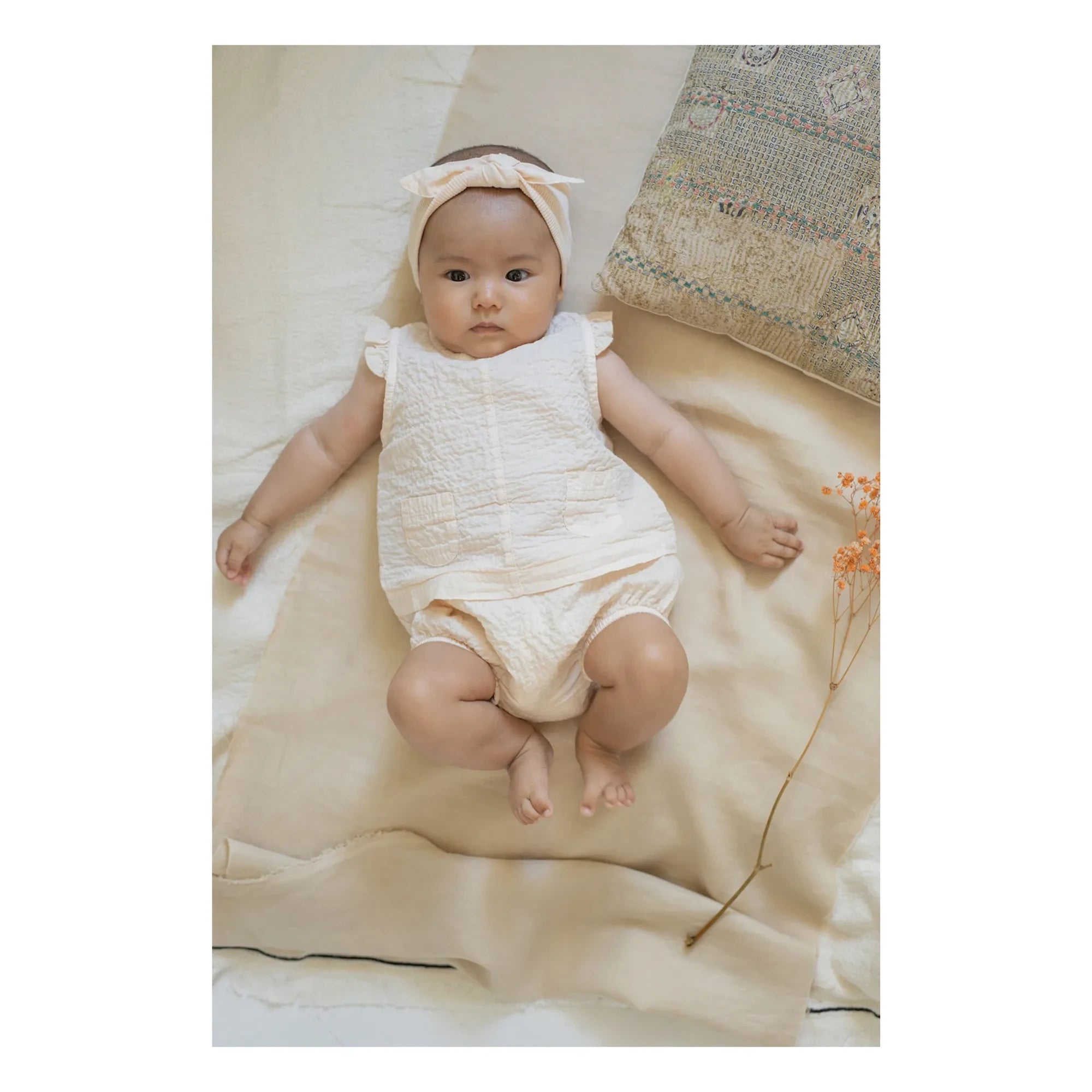 1+ in the family - Apolonia Seersucker Blouse and Bloomer Set | Ecru