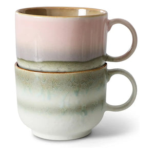 HKliving - Stone Mugs - Set of 2 | Pink