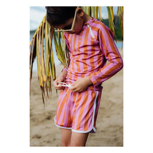 Beach & Bandits - Aloha Striped Trunk UV Protective Swimsuit Recycled Fibers | Pink
