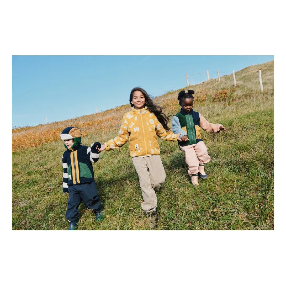 Liewood - Noam Striped Sherpa-Style Jacket, Made from Recycled Fibers | Navy