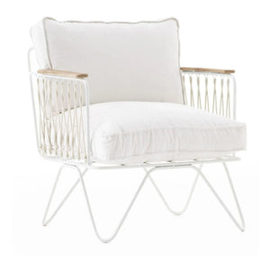 Honoré - Croisette White Epoxy and Cotton Armchair | White