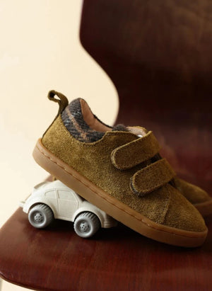 Lazare - Mahaut Tartan Sneakers | Haki kahverengi