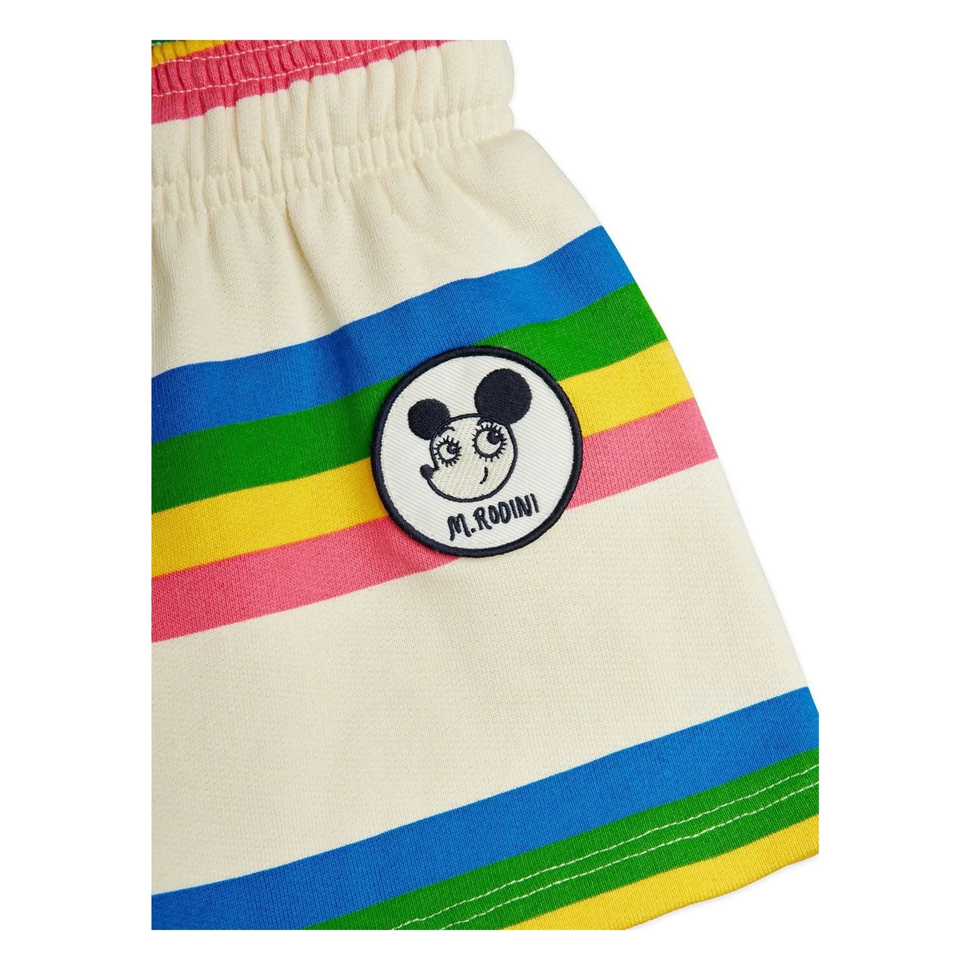 Mini Rodini - Organic cotton striped shorts | Ecru