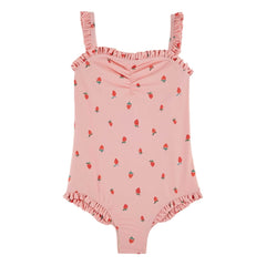 Emile et Ida - Strawberry Print Swimsuit | Pink