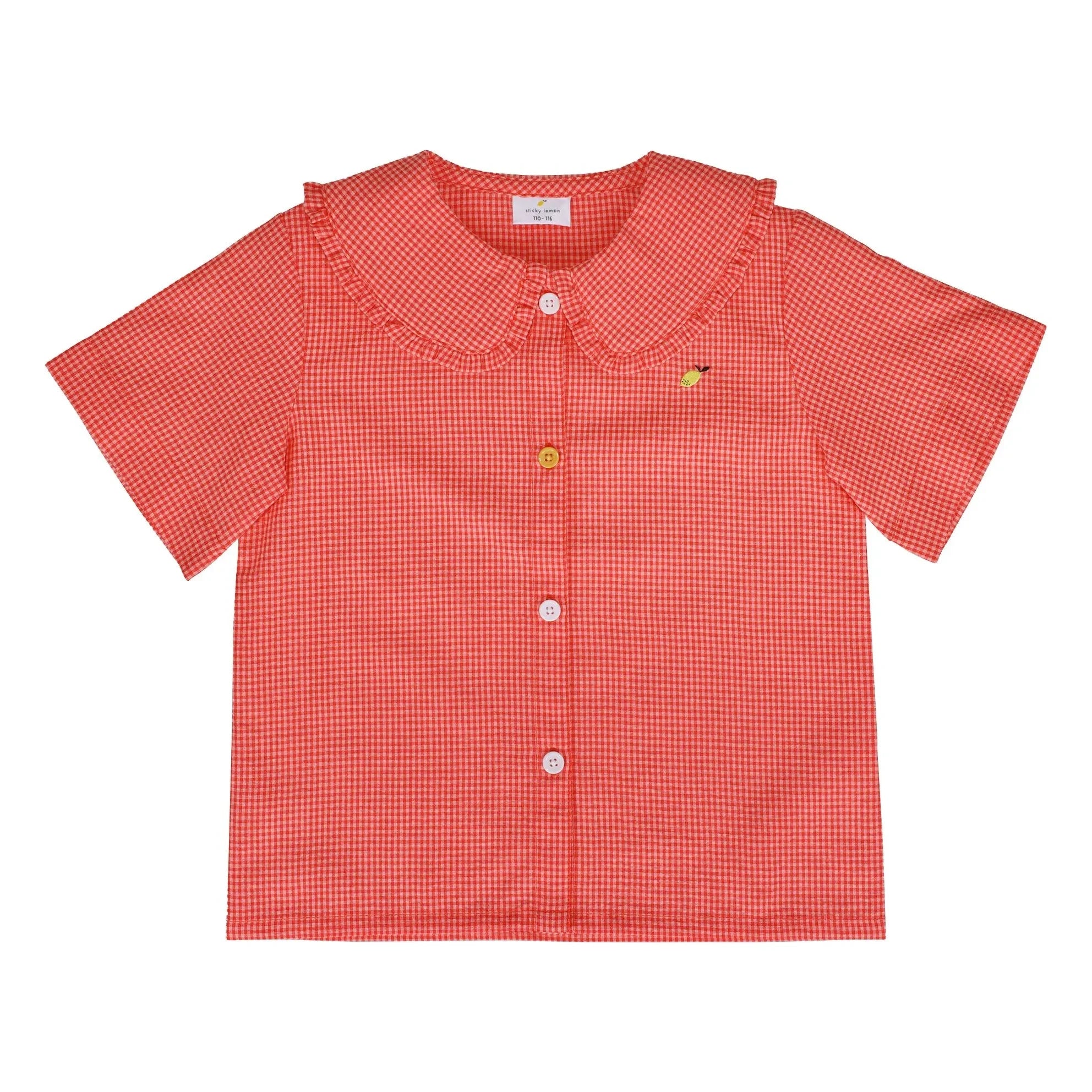 Sticky Lemon - Citron Petits Carreaux Blouse | Coral
