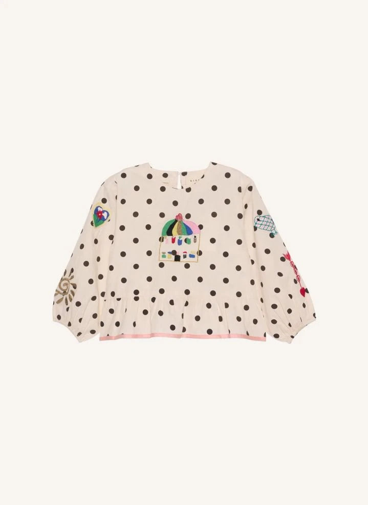 SISSEL EDELBO - Diana Pois Organic Cotton Blouse - Kids Collection | Cream
