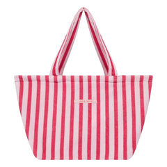 Jera Mini - Striped Towel Beach Bag | Pink