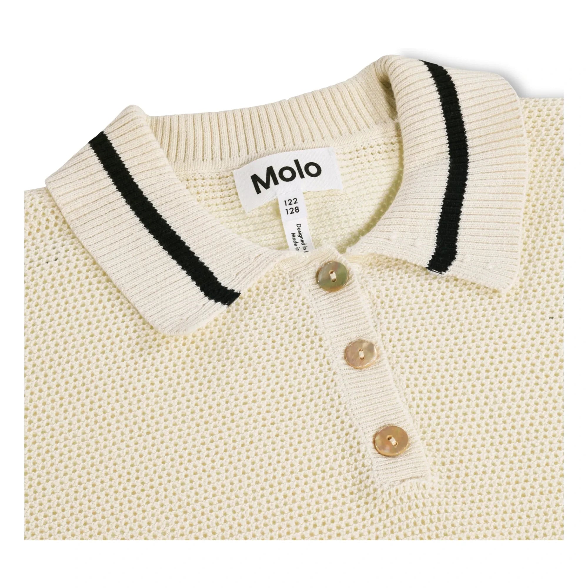 Molo - Gwinn organik pamuklu örme polo tişört | Ecru