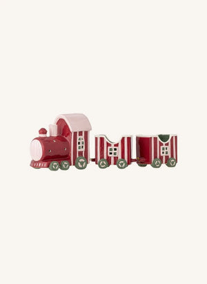 Bloomingville - Gloria Ceramic Train Christmas Decoration | Red