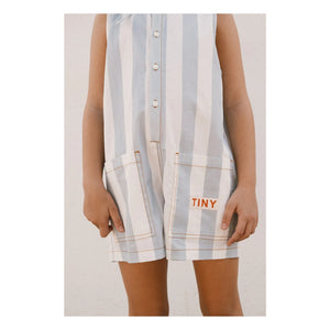 Tinycottons - Blue Thin Striped Twill Romper
