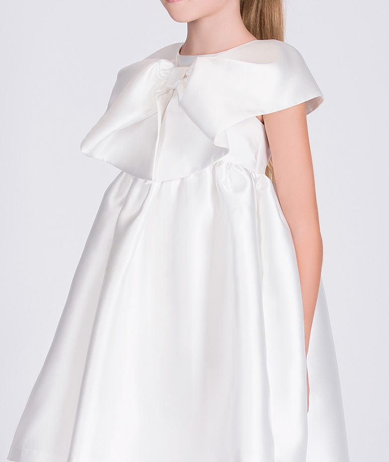 Mama Luma Girls Flared Special Occasion Dress With Bolero in White