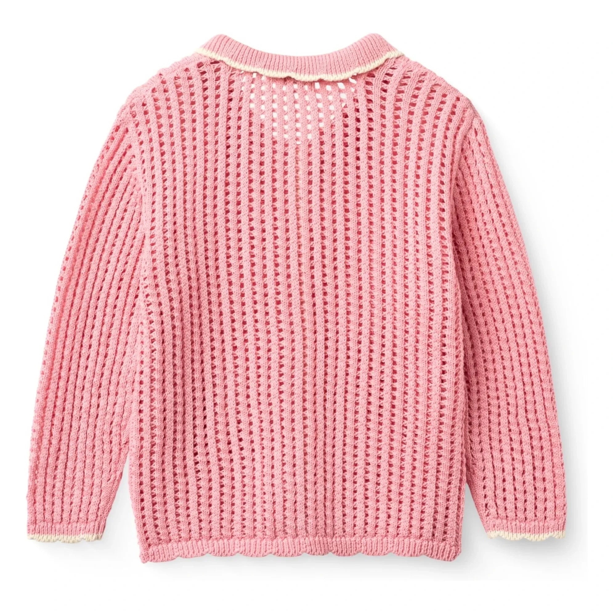 Copenhagen Colors - Organic Cotton Crochet Cardigan | Soft Pink
