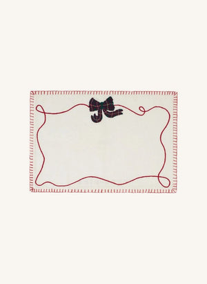 Anna + Nina - Holiday Wrapped Place Mat Set | Ecru