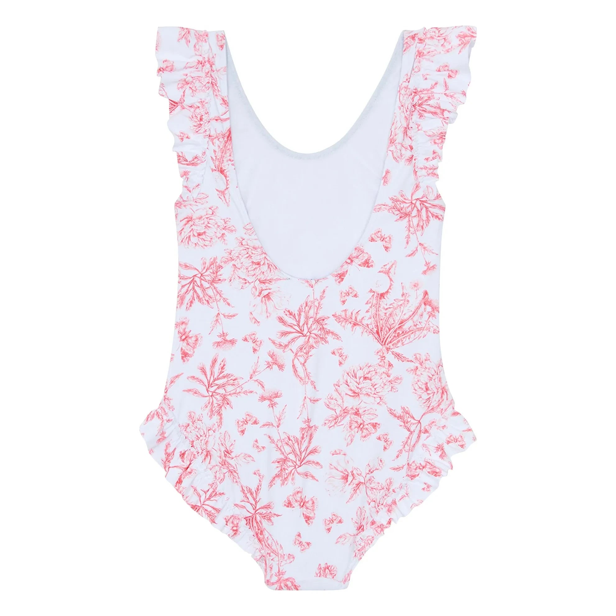Tartine et Chocolat - Flounced Floral Pattern Swimsuit | White