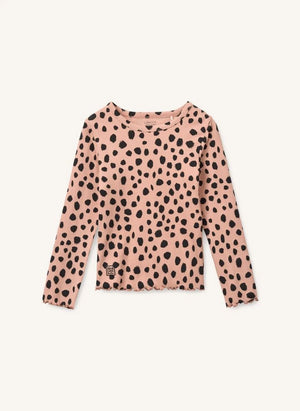 Liewood - Nieve Leopard Organic Cotton Ribbed T-Shirt | Light Pink