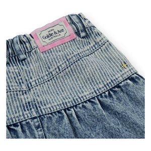 Goldie + Ace - Peplum Denim Skirt | Blue