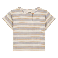 Studio Bohème - Orso Striped Organic Cotton Gauze T-Shirt | Light Blue