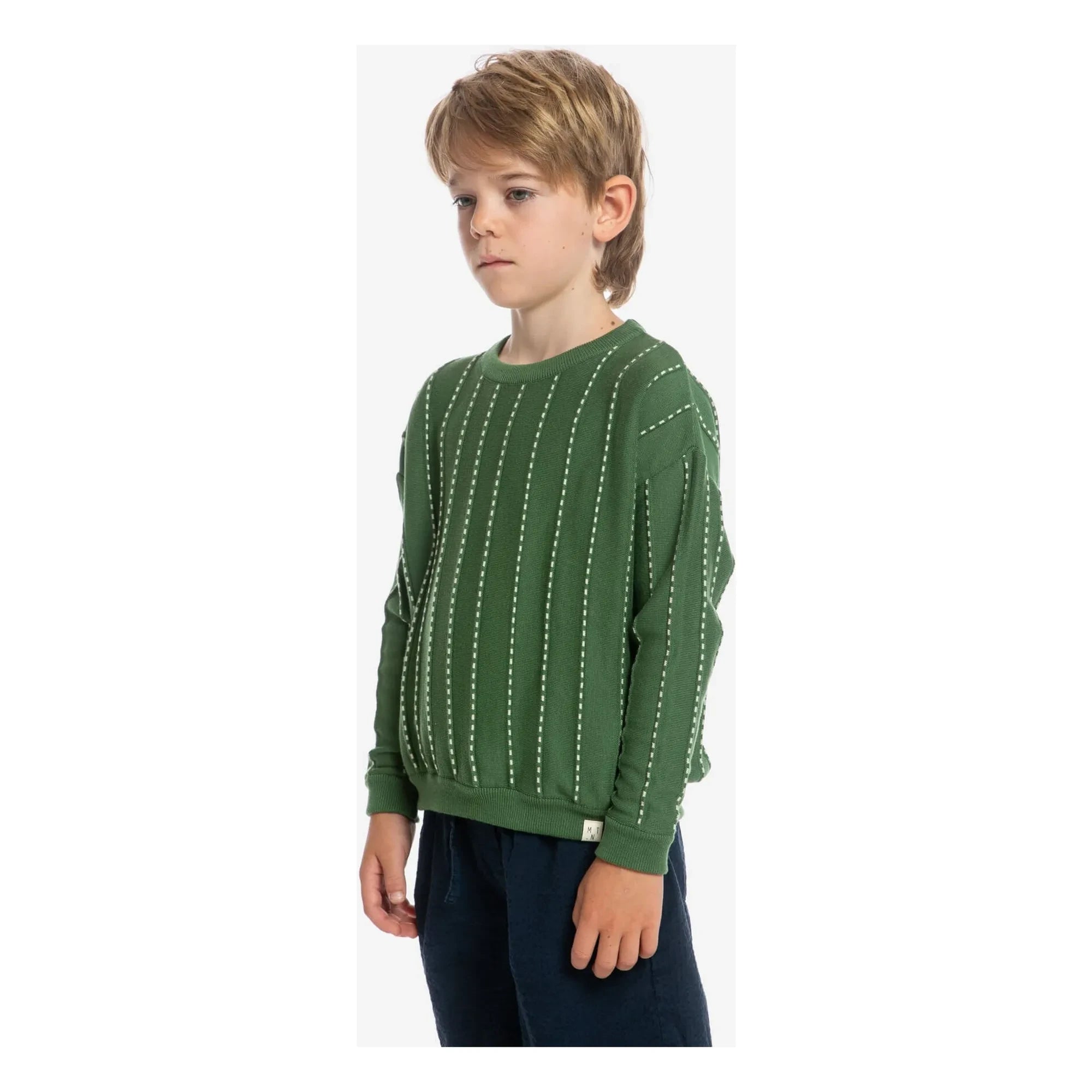 Matona - Striped Organic Cotton Sweater | Green