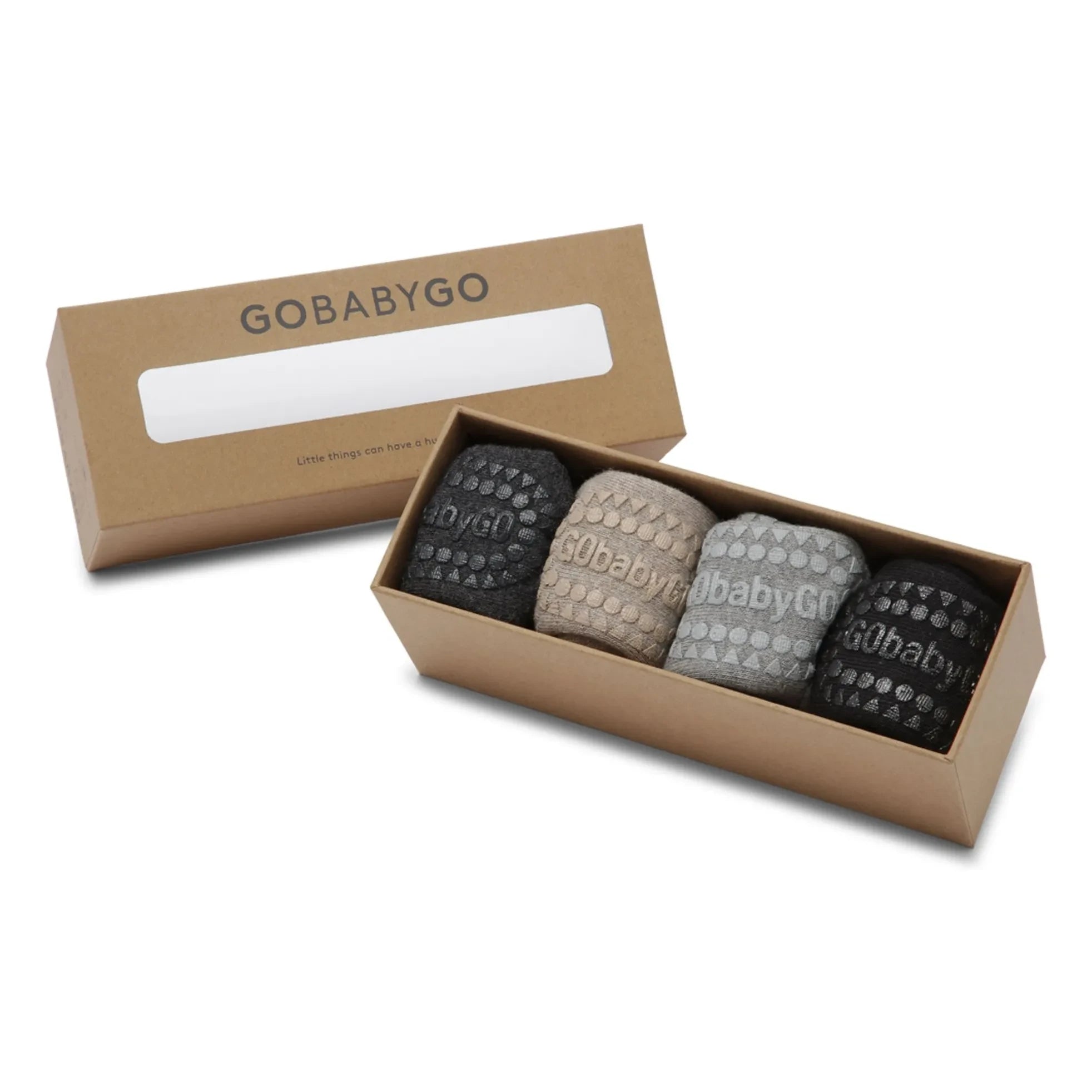 GOBABYGO - 4-Piece Organic Cotton Sock Set | Gray