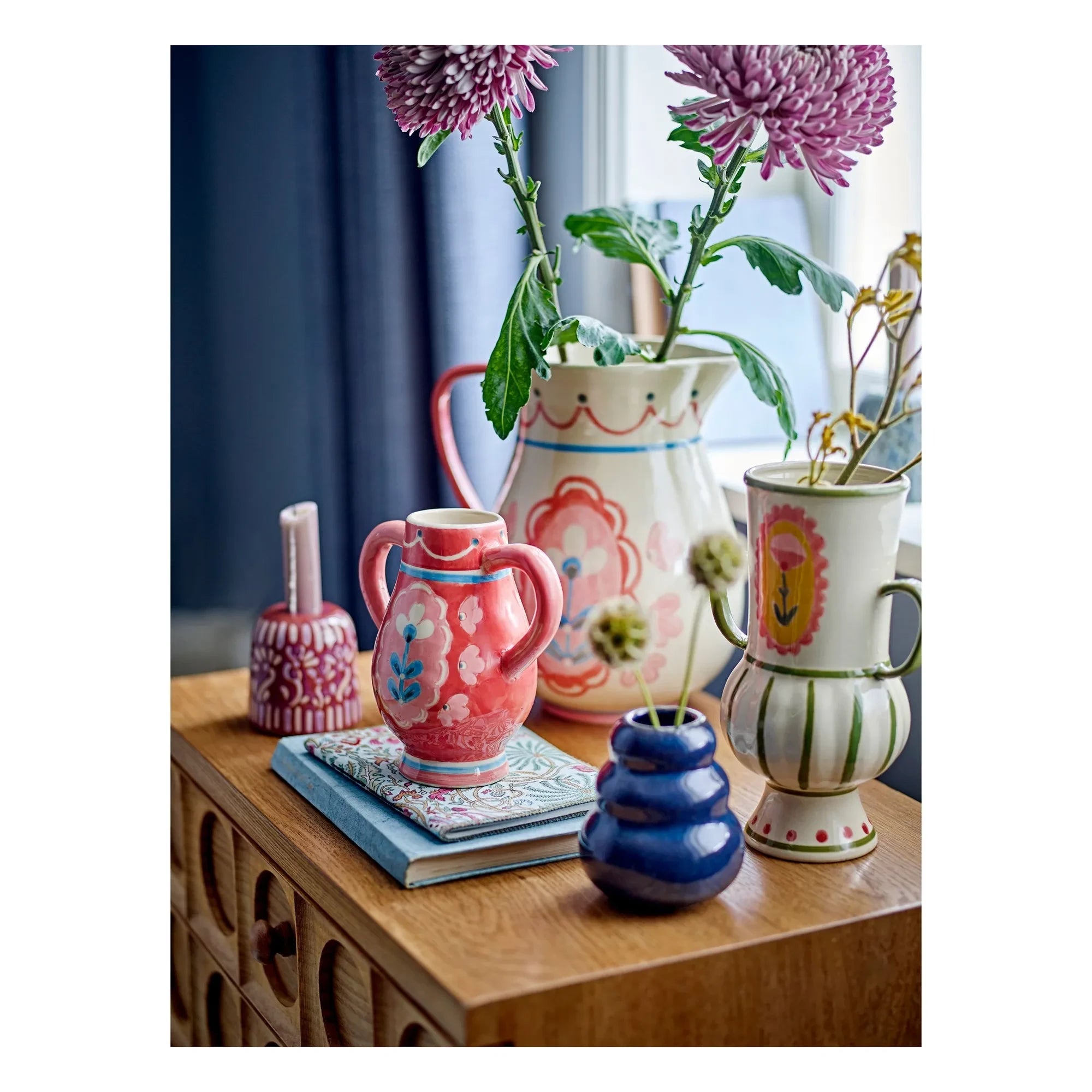 Bloomingville - Stoneware sürahi Odina | Pudra pembesi