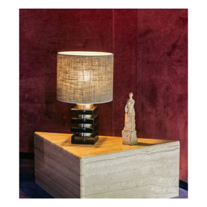 The Socialite Family - Marta Glass and Textured Fabric Table Lamp | Emerald Green