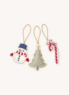 Cam Cam - Kardan Adam Noel süsleri - 3'lü Set