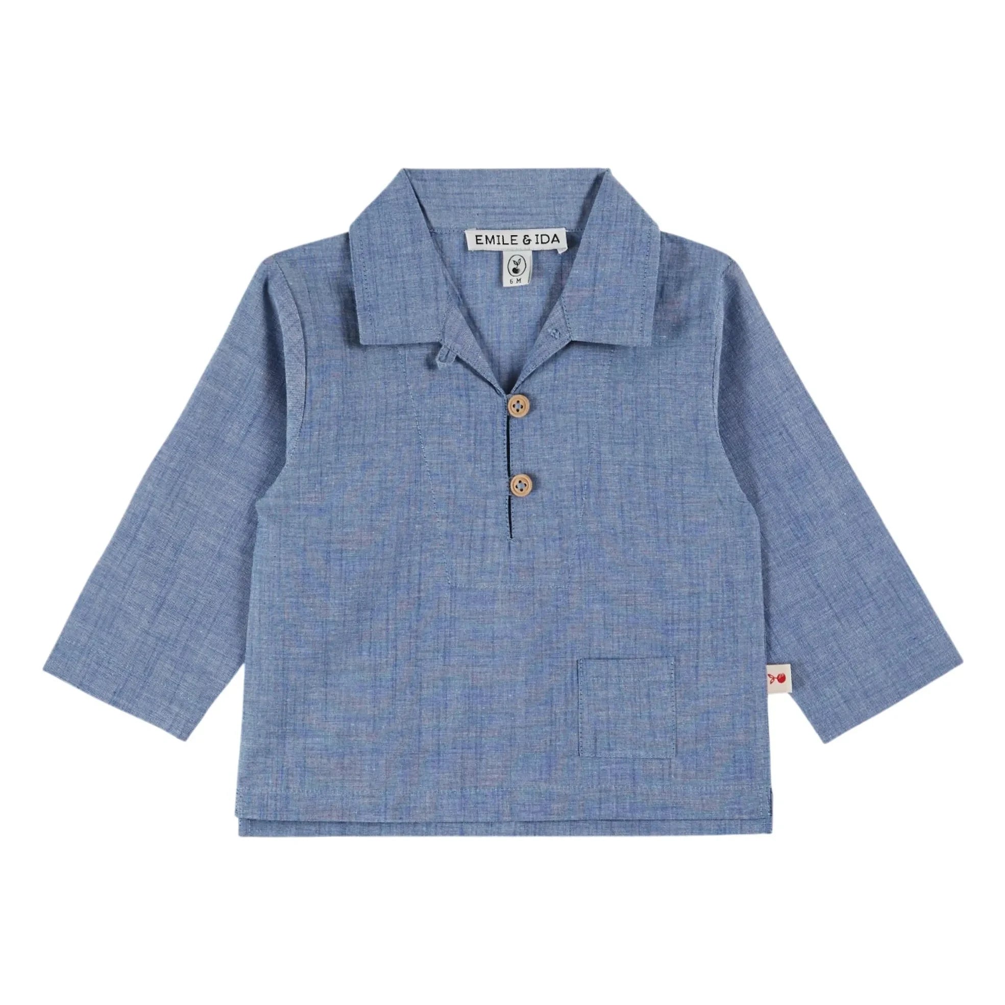 Emile et Ida - Plain Chambray Shirt | Blue