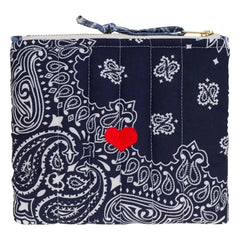 Call it by your name - Mini Zippered Pocket Quilted Heart | Navy Blue