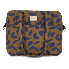 Nobodinoz - Hyde Park Blue Leaves Waterproof Baby Bag | Blue