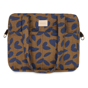 Nobodinoz - Hyde Park Blue Leaves Waterproof Baby Bag | Blue