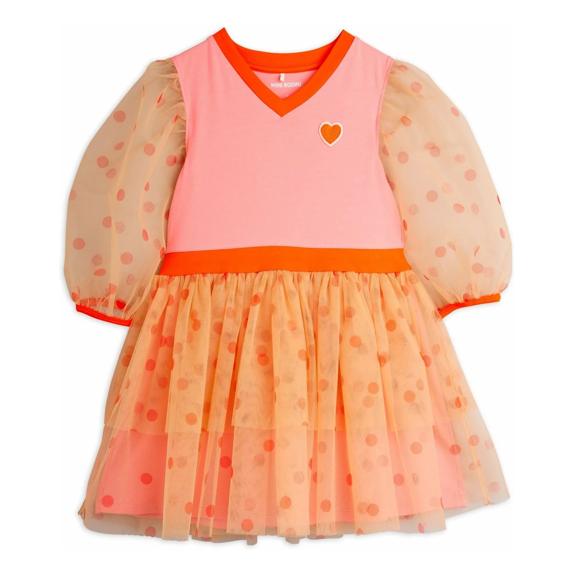 Mini Rodini - Polka Dot Tulle Dress | Pink