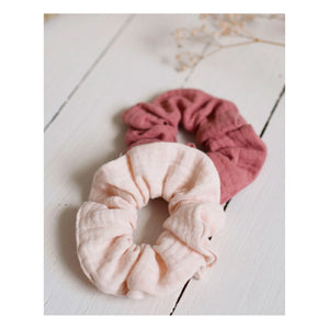 Bachca - Cotton Muslin Scrunchie - Set of 2 | Pink