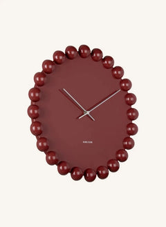 Present Time - Cadiz Dotty Wall Clock | Burgundy