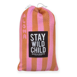 Beach & Bandits - Aloha Striped Organic Cotton Poncho | Pink