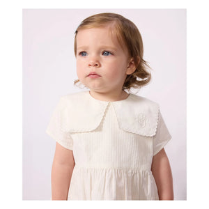Petit Bateau - Linen and Organic Cotton Sailor Collar Dress and Bloomer Set | White