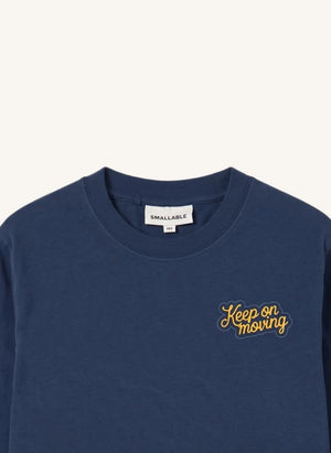 Smallable Kid - Bam "Keep On Moving" Organic Cotton T-Shirt | Gray Blue