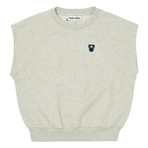 Main Story - Organic Cotton Sleeveless Sweatshirt | Off-White Melange
