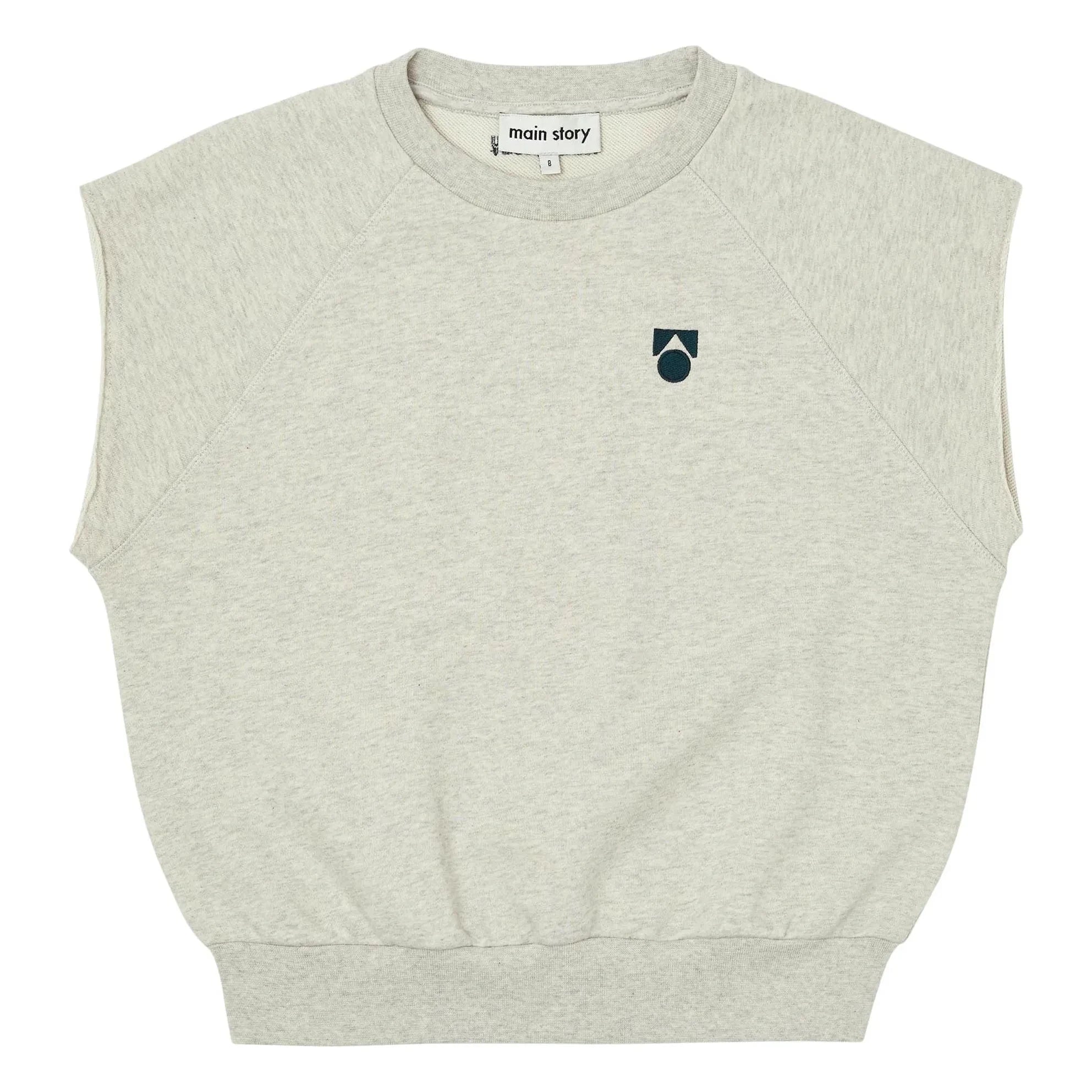 Main Story - Organic Cotton Sleeveless Sweatshirt | Off-White Melange