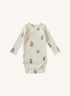 Studio Bohème - Hoho Rabbits Organic Cotton Bodysuit | Ecru