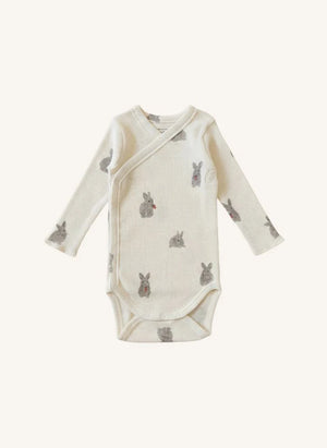 Studio Bohème - Hoho Rabbits Organic Cotton Bodysuit | Ecru