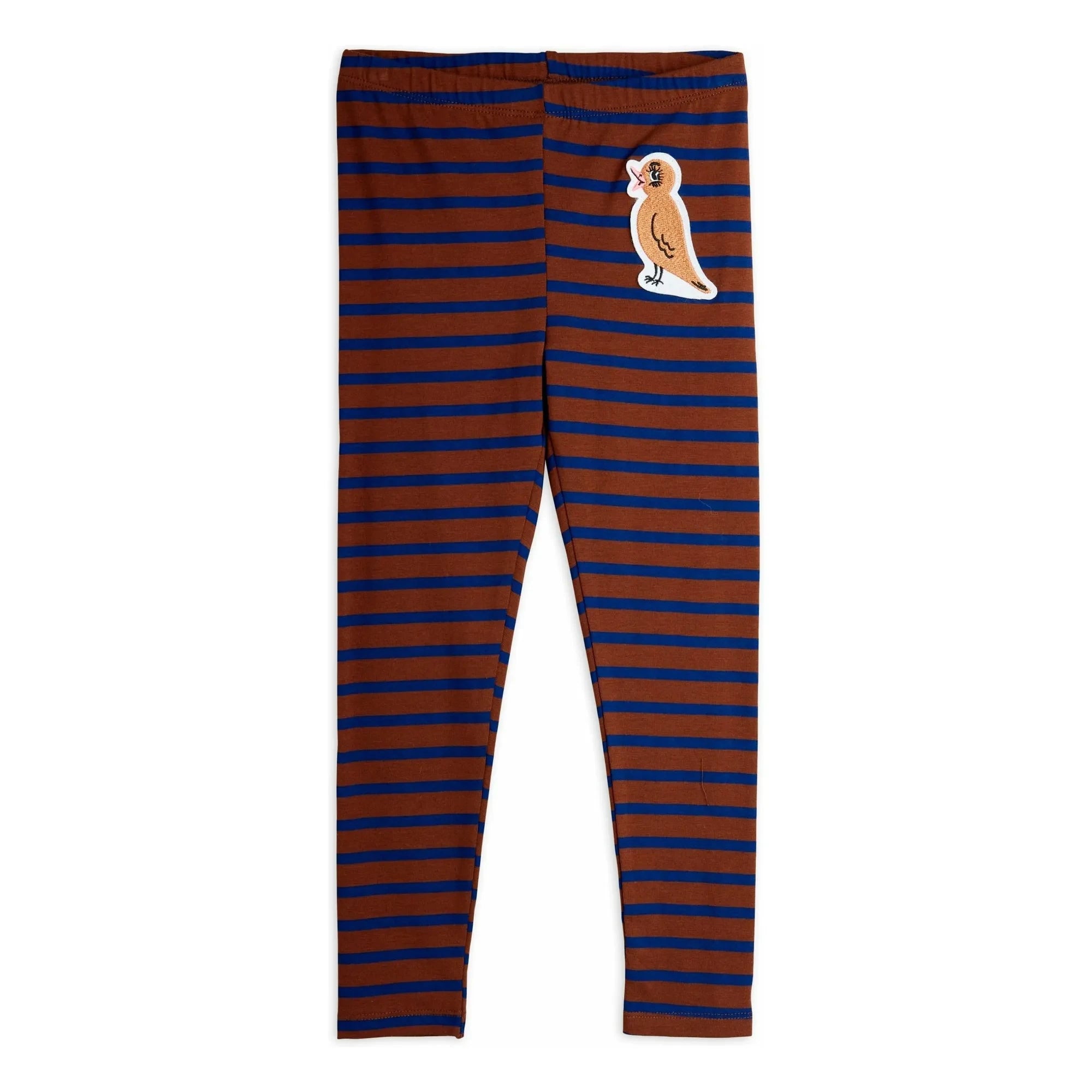 Mini Rodini - Kuş Desenli Organik Pamuk Tayt | Kahverengi